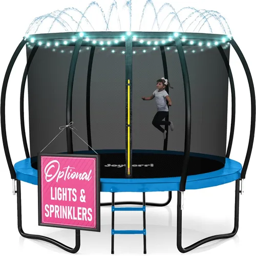 Miniatura 20 de JoyBerri Trampoline Outdoor - Upsurge ASTM Certified Safe 8Ft 10Ft 12Ft 14Ft 15Ft 16Ft Recreational Trampoline for Kids and Adults. Anti-Rust Negro