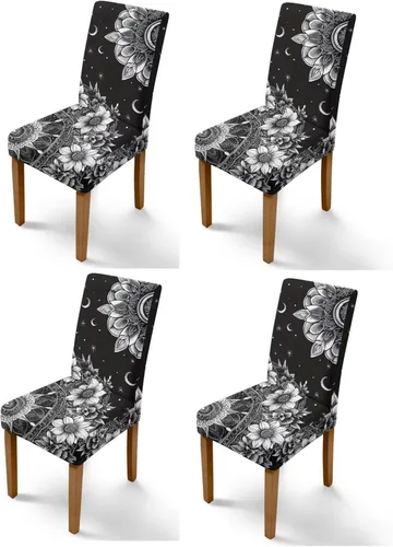 Miniatura 10 de Rnyleeg Red Rose Butterfly Chair Covers for Living Room No Arms Stretch Dining Chair Covers Set of 6 Soft Washable Kitchen Chair Protector Cover