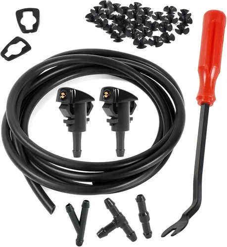 Miniatura 9 de OTUAYAUTO Kit de manguera para lavaparabrisas, manguera universal de líquido de lavadora de 9.8 ft (118 pulgadas) con 12 conectores, compatible