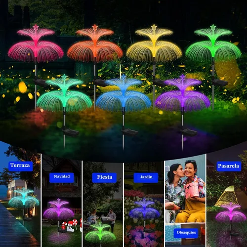 Miniatura 7 de Weepong - Luces solares para jardín 3 unidades, nuevas luces solares mejoradas al aire libre, resistentes al agua, 7 colores que cambian, doble
