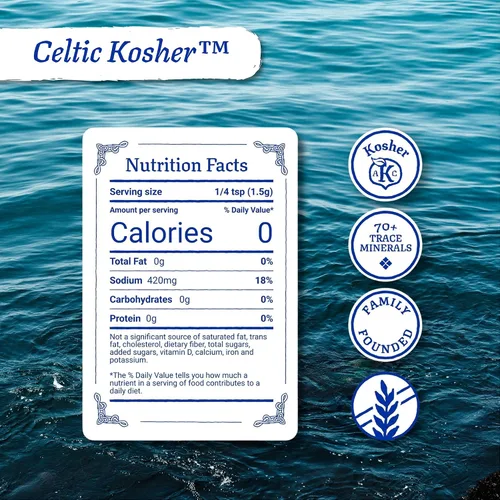 Miniatura 5 de Celtic Sea Salt Kosher - Sal marina sin refinar, de confianza en el chef, cosechada de forma sostenible, certificado GMP, cocina, hornear