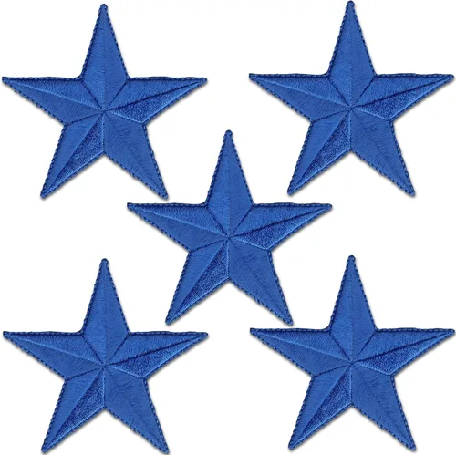 Miniatura 17 de Laughing Lizards Parches bordados con estrellas para planchar para ropa, chaquetas, mochilas y decoraciones (negro, 1 pulgada)