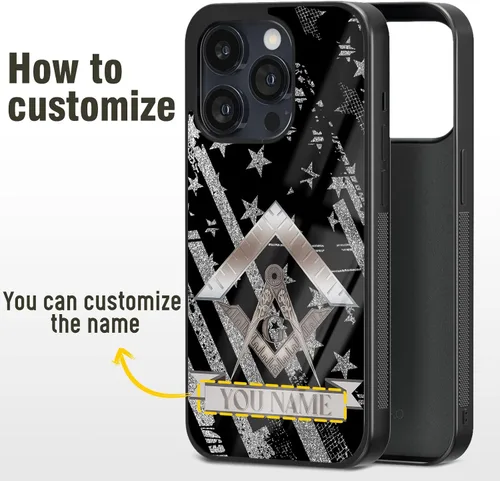 Miniatura 6 de Fundas de teléfono personalizadas con nombre de hermano masónico, regalos de mampostería gratis para hombres para iPhone 11 12 13 14 15 16 Pro Max