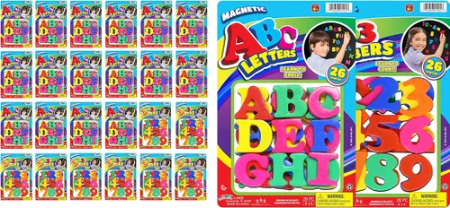 Miniatura 8 de JA-RU Juego de letras magnéticas (1 paquete de letras ABC) letras de plástico coloridas. Imanes de refrigerador para niños y niños pequeños.