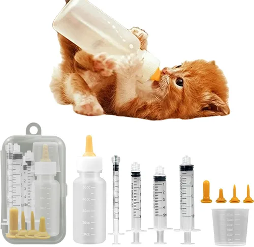Miniatura 5 de Jeringa de alimentación de mascotas con pezón, herramientas de alimentación de silicona para gatitos y cachorros, jeringa de alimentación para gatos