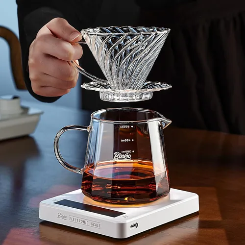 Miniatura 6 de Bincoo Juego de cafetera vertida, cafetera de goteo de cono de 60° en forma de V, incluye jarra de café de vidrio borosilicato de 16 onzas y gotero