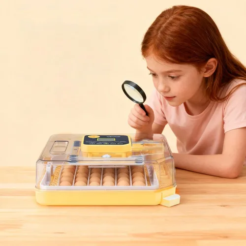 Miniatura 8 de VEVOR Incubadora de 48 huevos, incubadora automática con volteador de huevos y vela LED, pantalla de temperatura y control automático de humedad