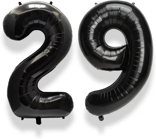 Miniatura 9 de AULE Globos grandes de 40 pulgadas, número 0, negros, grandes, de papel de aluminio, globos de número de helio 0-9, gigantes, jumbo, felices