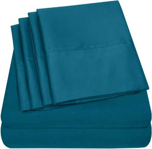 Miniatura 40 de Sábanas de cama tamaño California King – 6 piezas 1500 Supreme Collection Juego de sábanas de microfibra cepillada fina con bolsillos profundos Aqua