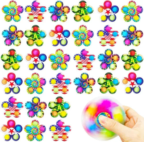 30 juguetes giratorios para ansiedad, rellenos de huevos de Pascua, regalos de fiesta para niños, paquete de juguetes para ansiedad pop a granel,