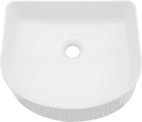 Miniatura 9 de Lordear Fregadero ovalado de 16 x 13 pulgadas, fregadero de baño con forma de huevo moderna sobre mostrador, lavabo de cerámica de porcelana blanca