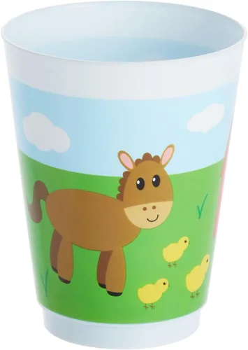 Miniatura 7 de BLUE PANDA Paquete de 16 tazas de plástico de animales de granja, corral para suministros de fiesta de cumpleaños (16 onzas)