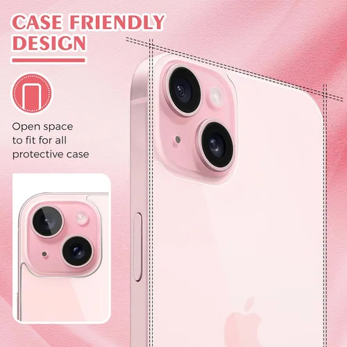 Miniatura 4 de Protector de pantalla trasera para iPhone 15 Plus [2 unidades], 15 Plus Protector de vidrio trasero anti-huellas dactilares/arañazos ultra delgado
