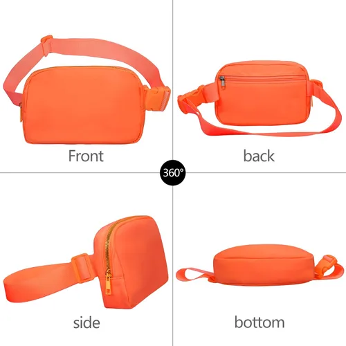 Miniatura 102 de Riñonera cruzada para mujeres y hombres, bolsa para cinturón para senderismo con correa ajustable, riñonera para correr, entrenamiento, deportes