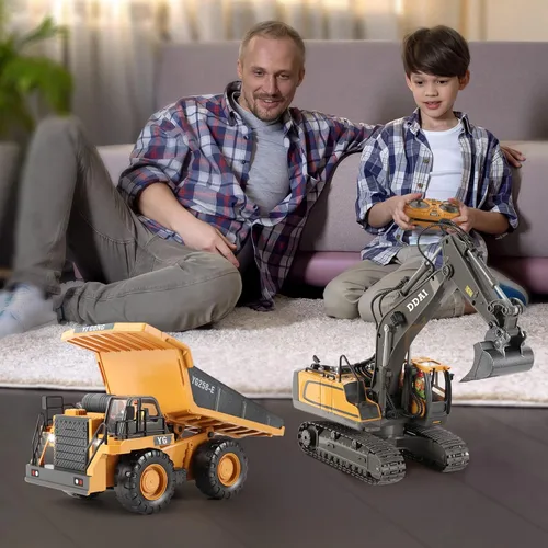 Miniatura 4 de DDAI Camión volquete de construcción a control remoto - Juguetes de camión volquete RC - Juguetes de construcción - Camión RC Juguetes para niños