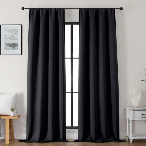 Miniatura 23 de Gwine Cortinas opacas para dormitorio, 54 pulgadas de largo, paneles de cortina de ventana con aislamiento térmico y reducción de ruido, cortinas