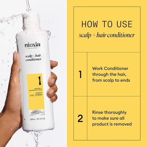 Miniatura 6 de Nioxin Sistema 1, acondicionador de terapia, con aceite de menta, trata el cuero cabelludo sensible y proporciona humedad, para cabello natural
