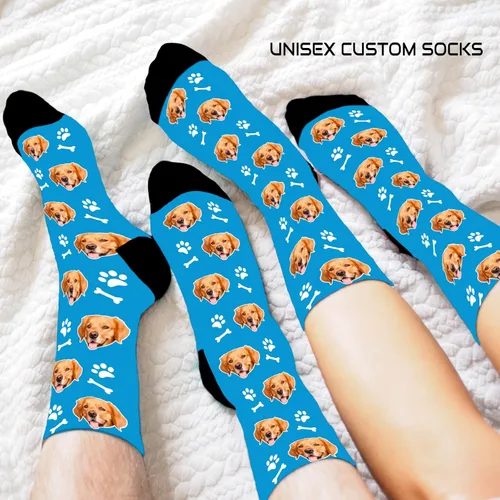 Miniatura 214 de Artsadd Calcetines personalizados para mujeres y hombres, amantes de los perros y gatos, regalos divertidos unisex personalizados
