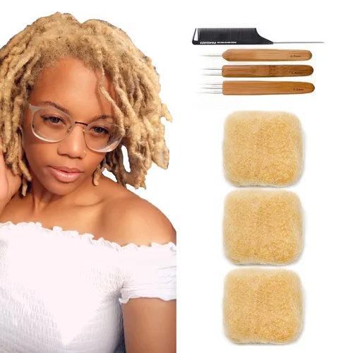 Miniatura 6 de Tight Afro Kinky - Cabello 100% humano a granel para extensiones de draedlock, extensiones de reparación, rizos y trenzas, 3 paquetes/paquete
