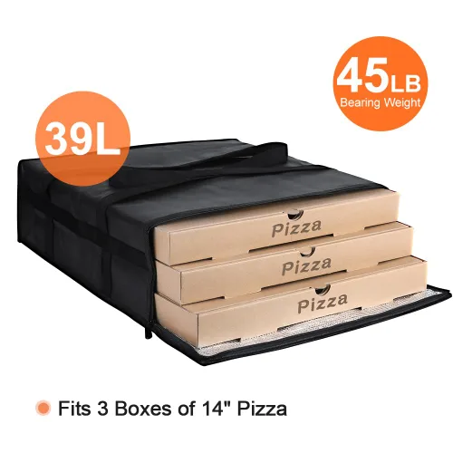 Miniatura 4 de Bolsa de entrega de pizza aislada para llevar caliente, calentador de transporte de 20 x 20 x 6 pulgadas, bolsa aislada para entrega de alimentos