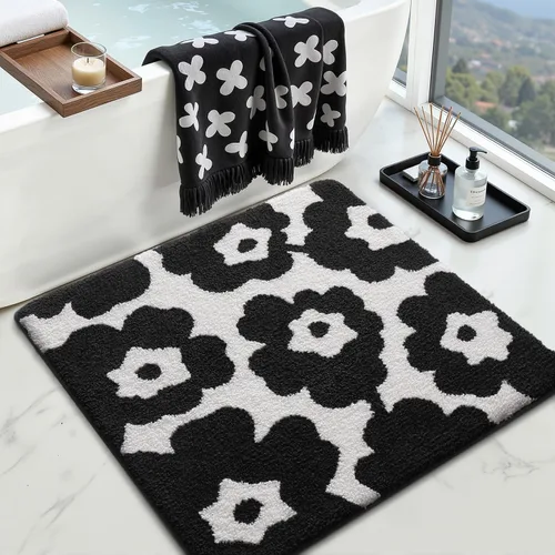 Miniatura 22 de LUMI Alfombra cuadrada de baño de playa, antideslizante, de secado rápido, ultra suave, lavable, absorbente, alfombra de baño con tema mar oceánico