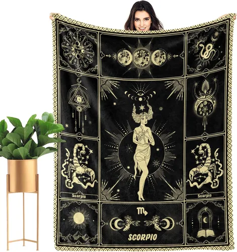 Miniatura 11 de Aries Manta 12 mantas de cama de horóscopo astrología, suaves y acogedoras, mantas de franela personalizadas de 60 x 50 pulgadas