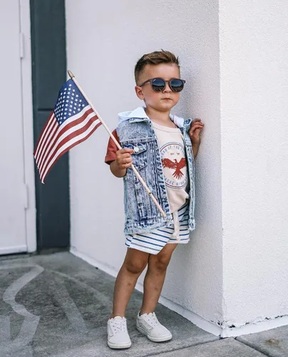 Miniatura 2 de Conjunto de ropa patriótica con estampado americano para el 4 de julio para bebé y niño del 4 de julio