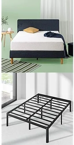 Zinus Colchón y camioneta de espuma esencial de enfriamiento de 10 pulgadas, plataforma de metal, soporte de listones de acero, no necesita somier,