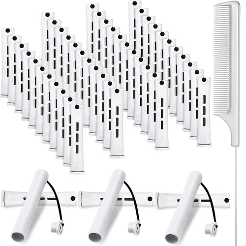 Miniatura 11 de 48 piezas de varillas para el cabello permanente, varillas cortas de onda fría, planchas de permanente de plástico, rulos para rizar el cabello