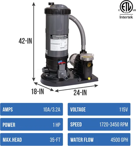 Miniatura 2 de Blue Wave Sistema de filtro de cartucho Hydromatic 90 SF con bomba de 1 HP para piscinas sobre el suelo
