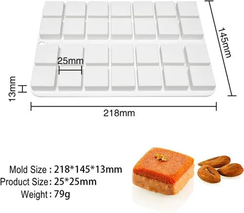 Miniatura 2 de Molde cuadrado para pasteles Molde de silicona para hornear galletas de chocolate Oreo herramientas para hornear (E_ cuadrado)