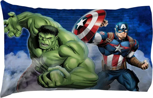 Miniatura 5 de Marvel Avengers Blue Circle - Juego de ropa de cama individual de 4 piezas, incluye edredón reversible y juego de sábanas, poliéster súper suave