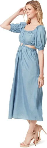 Miniatura 2 de Jessica Simpson Vestido largo de manga corta con corte Jacklyn para mujer