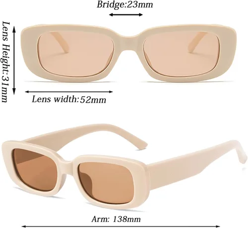 Miniatura 4 de Lentes de sol rectangulares retro para mujeres y hombres, cuadrados de los años 90, Y2K, a la moda, accesorios estéticos delgados