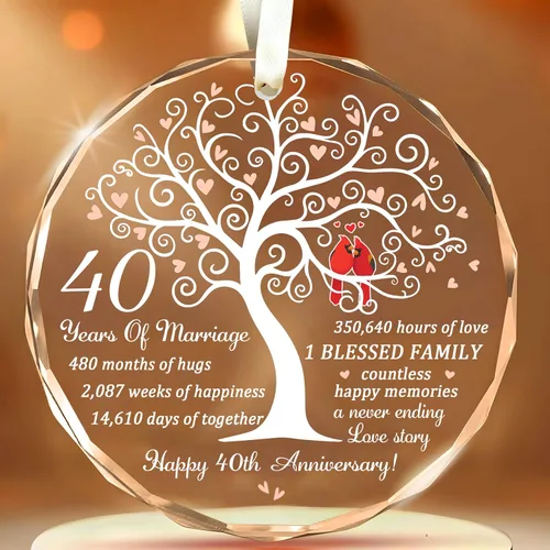 Miniatura 7 de Adorno de aniversario de 15 aniversario de boda, regalo para 15 aniversario, aniversario de cristal, idea de regalo de 15 años de Marrige