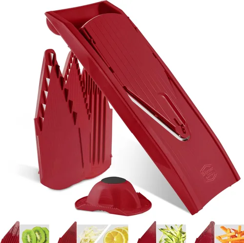 BORNER V Mandoline Slicer Kitchen V1 ClassicLine Starter Set | Börner - Calidad fabricada en Alemania, color: rojo