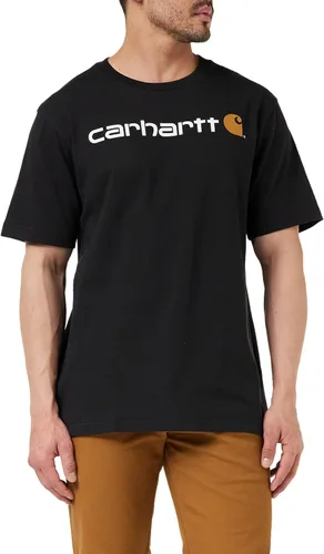 Carhartt - Camiseta de ajuste holgado para hombre, pesada, de manga corta con logotipo.