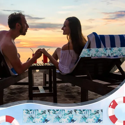 Miniatura 6 de Boao 8 Piezas Bandas de Toalla Grandes para Sillas de Playa 15.75" x 1.97" Bandas de Toalla para Sillas de Crucero Clips Elásticos a Prueba