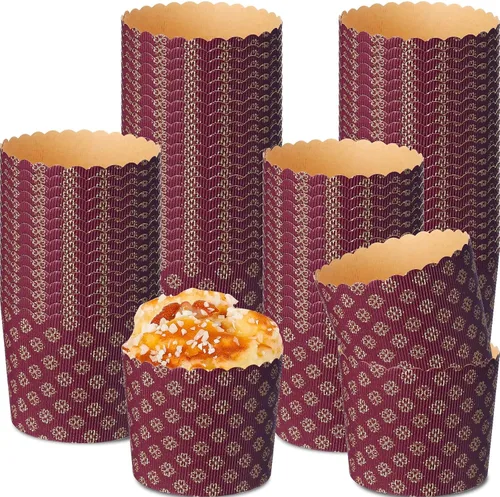 Miniatura 9 de FoldTier 24 moldes para pan de Pascua, moldes de papel corrugado para hornear, forma de papel redondo para pasteles, panettone, cocina, muffins