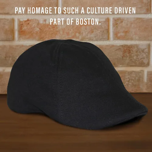 Miniatura 4 de La gorra original Boston Scally Cap - La gorra Newsboy plana Scrapper - Sombrero ajustado de algodón de 6 paneles para hombre - Negro