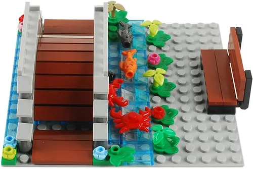 Miniatura 4 de BAENRCY Arch Bridge - Bloques de construcción para estanque, accesorios de fuente, juego de calles, kit de ladrillos de construcción, juego de Grande