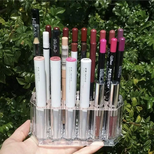 Miniatura 5 de Organizador de delineador de ojos acrílico y organizador de delineadores de labios 26 espacio de almacenamiento 20 estándar 6 Jumbo lápiz cosmético
