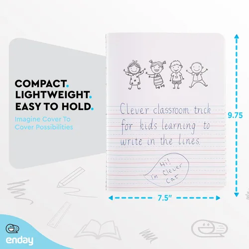 Miniatura 5 de Enday Diario primario para grados K-2, diario de escritura primaria, cuaderno de composición primaria a rayas de media página para niños, cuaderno