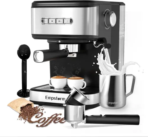 Miniatura 10 de Empstorm Máquina de Espresso de 20 Bar con Espumador de Leche al Vapor, Cafetera de Espresso Compatible con Cápsulas Originales NS 2 EN 1, Máquina