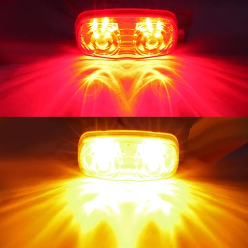 Miniatura 5 de Luces LED de Liberación para Marcador de Remolque, 14X Doble Diana 7 Rojas y 7 Ámbar 12 Luces LED Indicadoras de Marcador Lateral 4x2 Pulgadas Ojo