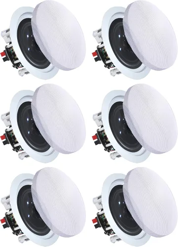 Miniatura 12 de Vaiyer Par de altavoces de techo de 6.5 pulgadas y 400 vatios (por par) para sistema de cine en casa, montaje empotrado en la pared en el techo de 2