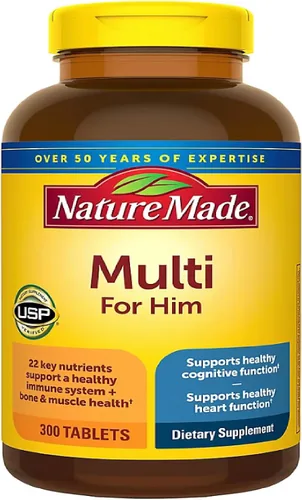 Miniatura 7 de Nature Made Multivitamínico para él, multivitaminas para hombre sin planchado, apoyo nutricional diario, vitaminas y minerales Nature Made Multi
