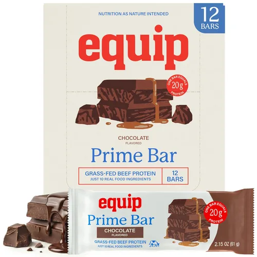 Equip Foods - Barras de alto contenido en proteínas, proteína de carne de res alimentada con pasto, colágeno y sarga, aptas para el intestino, sin