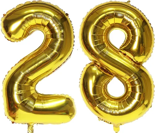 Miniatura 32 de Globos digitales dorados de 40 pulgadas, con número 10, globos de helio para decoraciones de fiesta de cumpleaños y suministros para decoración