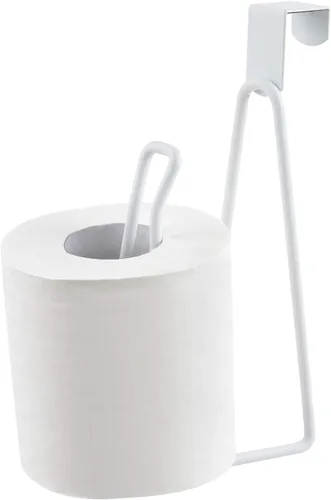 INIUNIK Soporte de papel higiénico, dispensador de rollos de papel higiénico sobre el tanque, reserva para almacenamiento y organización en el baño,